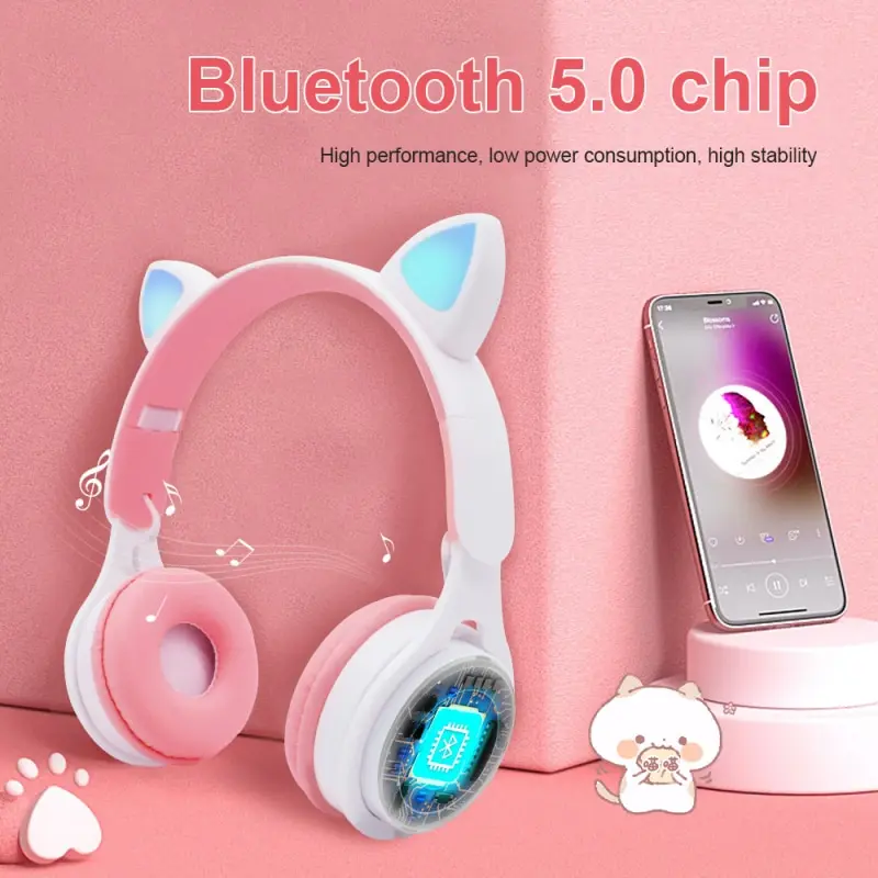 Bluetooth Headphones Cute LED Cat Ear Girls Gift Kids Headset Wireless HIFI Stereo Bass 3.5mm Plug With Mic Noise Cancelling
Bluetooth Headphones Cute LED Cat Ear Girls Gift Kids Headset Wireless HIFI Stereo Bass 3.5mm Plug With Mic Noise Cancelling