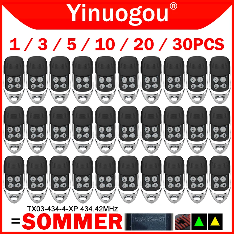 

SOMMER TX03 434 4 XP Garage Door Remote Control Gate Opener 434MHz For SOMMER 4013 TX03-434-4-XP 4014 4022 TX02-434-2 434.42MHz