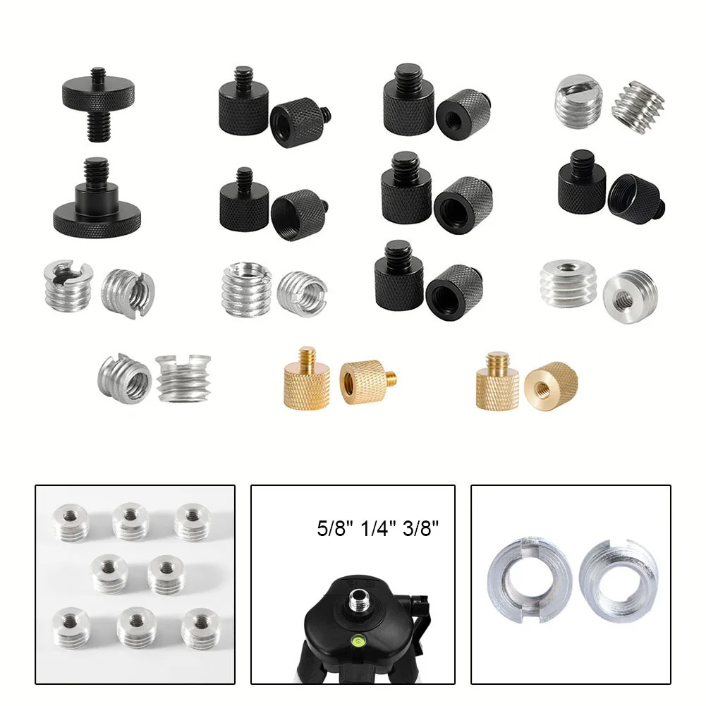 Durable Threaded Screw Mount Adapter 1/4 3/8 To 5/8 Female Male Threaded Screw Mount Adapter For Tripod Camera Studio
Durable Threaded Screw Mount Adapter 1/4 3/8 To 5/8 Female Male Threaded Screw Mount Adapter For Tripod Camera Studio
