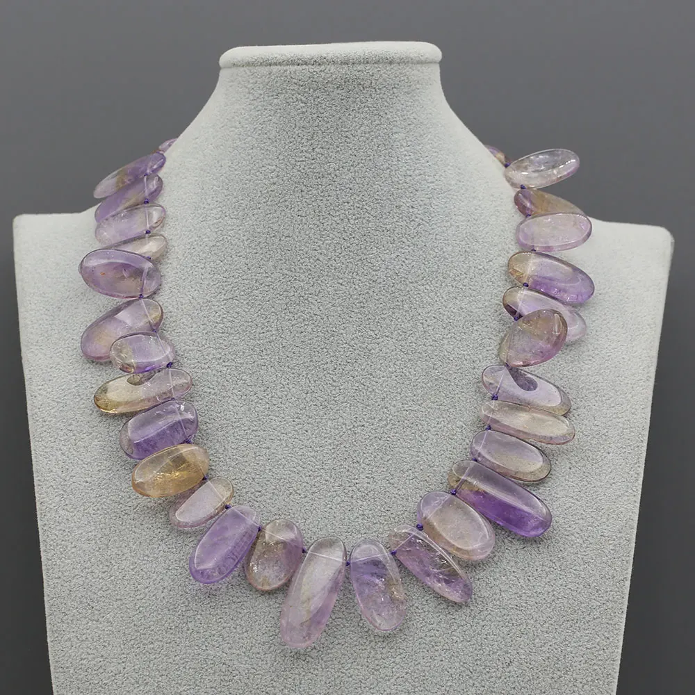 GuaiGuai Jewelry Natural Ametrine Quartzs Top-drill Oval Shape Yellow Amethyst Crystal Freedom Necklace Handmade For Lady Gifts
GuaiGuai Jewelry Natural Ametrine Quartzs Top-drill Oval Shape Yellow Amethyst Crystal Freedom Necklace Handmade For Lady Gifts