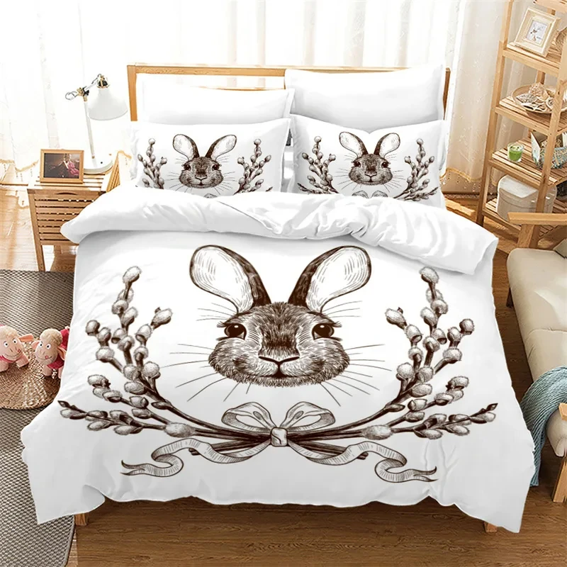 Cartoon Rabbit Duvet Cover Set Funny Animals 3D Print Bedding Set for Kids Teens Bedroom Decor Comforter Cover with Pillowcases
Cartoon Rabbit Duvet Cover Set Funny Animals 3D Print Bedding Set for Kids Teens Bedroom Decor Comforter Cover with Pillowcases