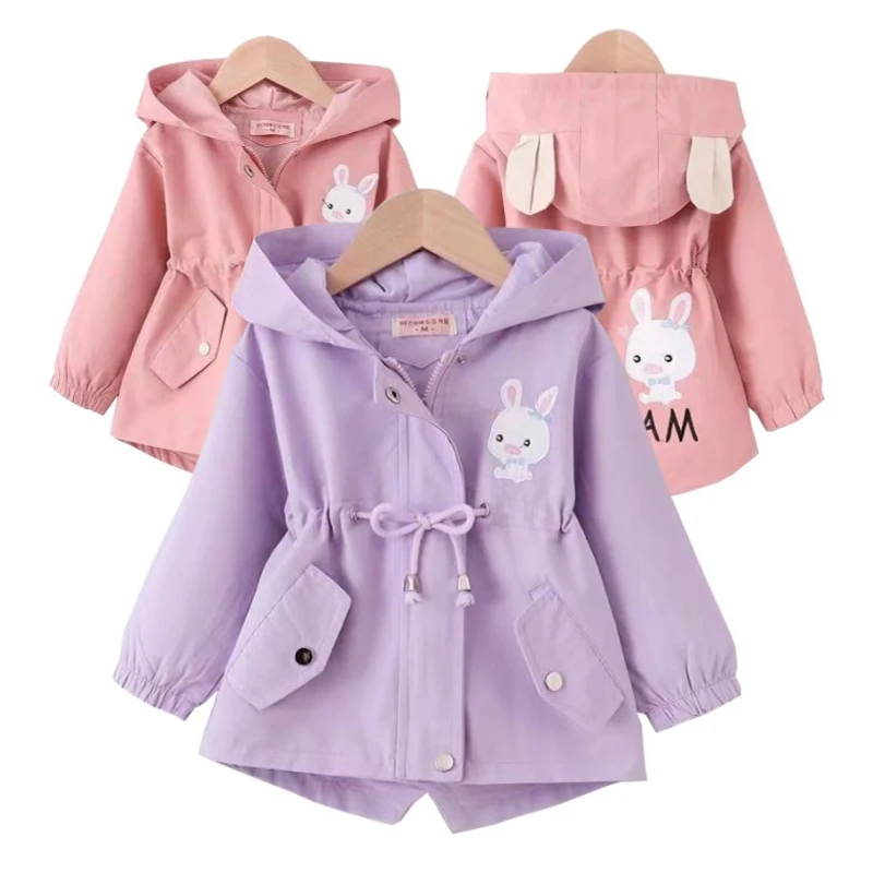 England Style Windbreaker Jacket 1-6 Y Girls Cartoon Rabbit Trench Coats Girl Spring Autumn Overcoat Children's Casual Clothing
England Style Windbreaker Jacket 1-6 Y Girls Cartoon Rabbit Trench Coats Girl Spring Autumn Overcoat Children's Casual Clothing