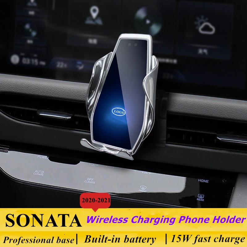 

Dedicated for Hyundai Sonata 2020-2021 Car Phone Holder 15W Qi Wireless Car Charger for iPhone Xiaomi Samsung Huawei Universal