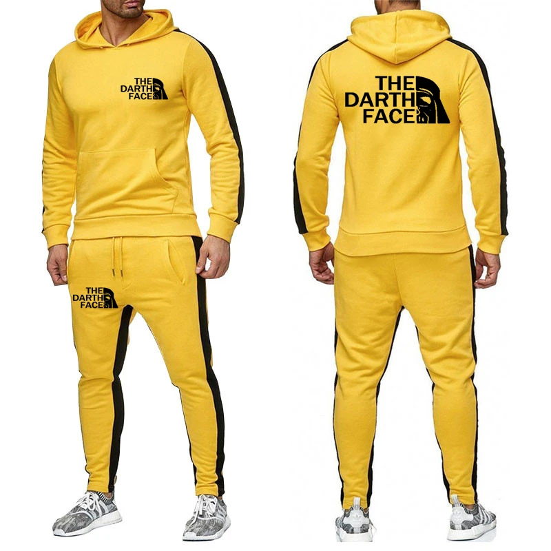 

Simplicity Sets Famous Outdoor Brand THE DARTH FACE Logo Print Spring Men Fleece Hoodie Sweatshirt+Pants Set Customizable Logo