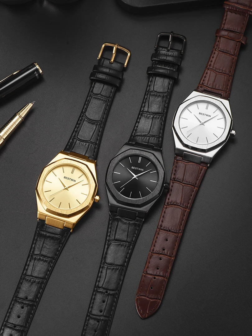 

Luxury Men Watch Male Quartz Wristwatch Classic Brand Black Blue Dial Roman Numerals Gold Sliver Simple Reloj Business Man Clock
