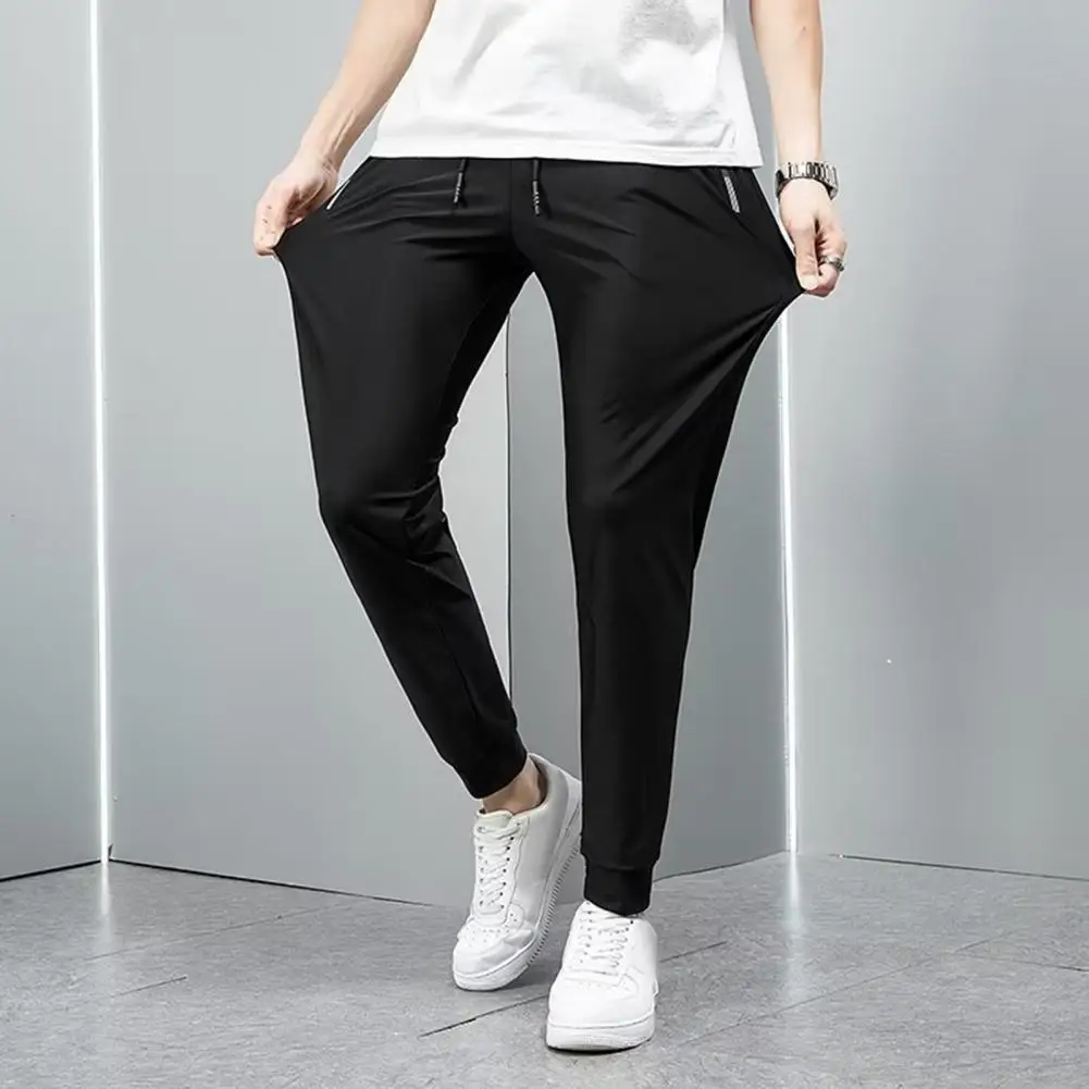 Regular Fit Men Pants Men's Loose Straight Drawstring Pants with Elastic Waist Pockets Breathable Ankle Length for Daily
Regular Fit Men Pants Men's Loose Straight Drawstring Pants with Elastic Waist Pockets Breathable Ankle Length for Daily