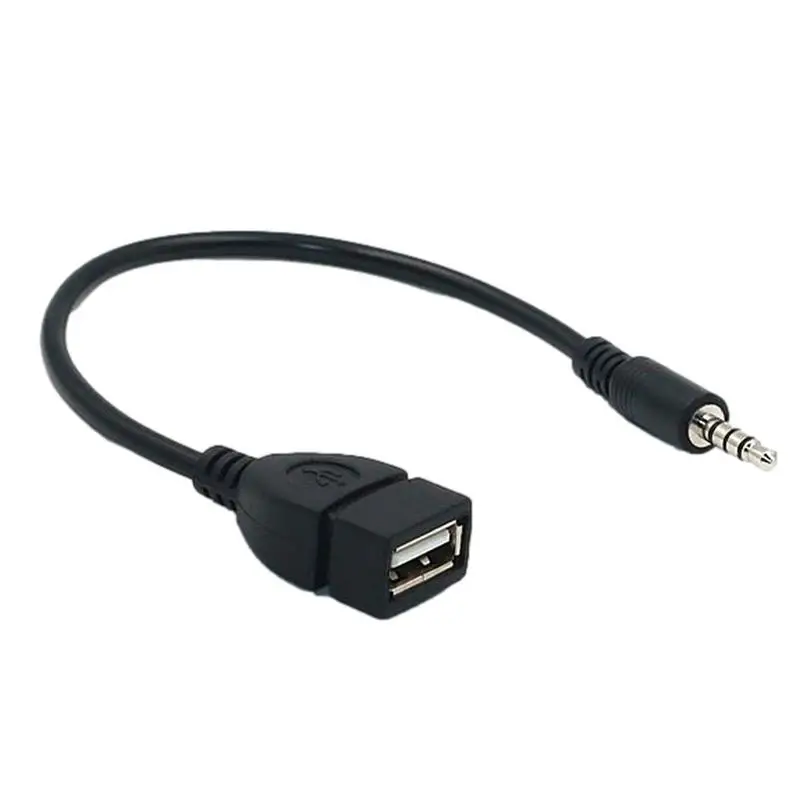 

1pcs 3.5mm Male To Female Cable Audio Convert Wire Car AUX Cable Female Converter Adapter Cable Audio AUX Jack To USB 2.0