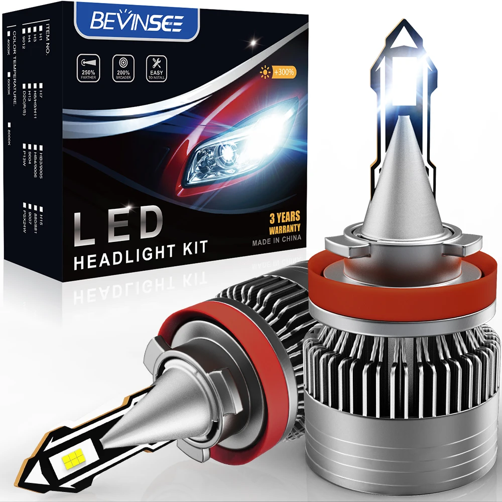 Bevinsee Mini Size H11 LED Car Headlight Bulb 6000K White H7 H4 H8 H9 LED Headlamp Auto Fog Light Superior Beam Pattern with Fan
Bevinsee Mini Size H11 LED Car Headlight Bulb 6000K White H7 H4 H8 H9 LED Headlamp Auto Fog Light Superior Beam Pattern with Fan