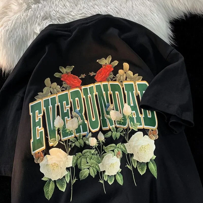 2023 NEW Casual Vintage T-shirt Short Sleeve Oversized Harajuku Pure Cotton Rose Pattern Streetwear Trend Men's Clothing
2023 NEW Casual Vintage T-shirt Short Sleeve Oversized Harajuku Pure Cotton Rose Pattern Streetwear Trend Men's Clothing