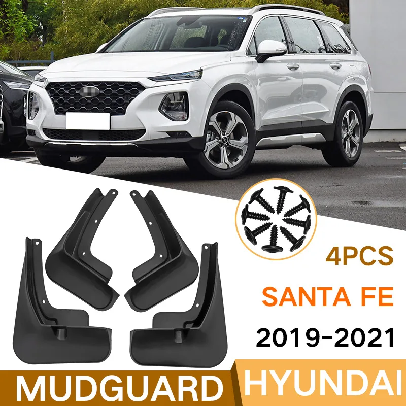 

Брызговики для Hyundai Santa Fe 2019-2021(4 шт.), комплект автомобильных брызговиков, детали, передние и задние брызговики, автомобильные аксессуары