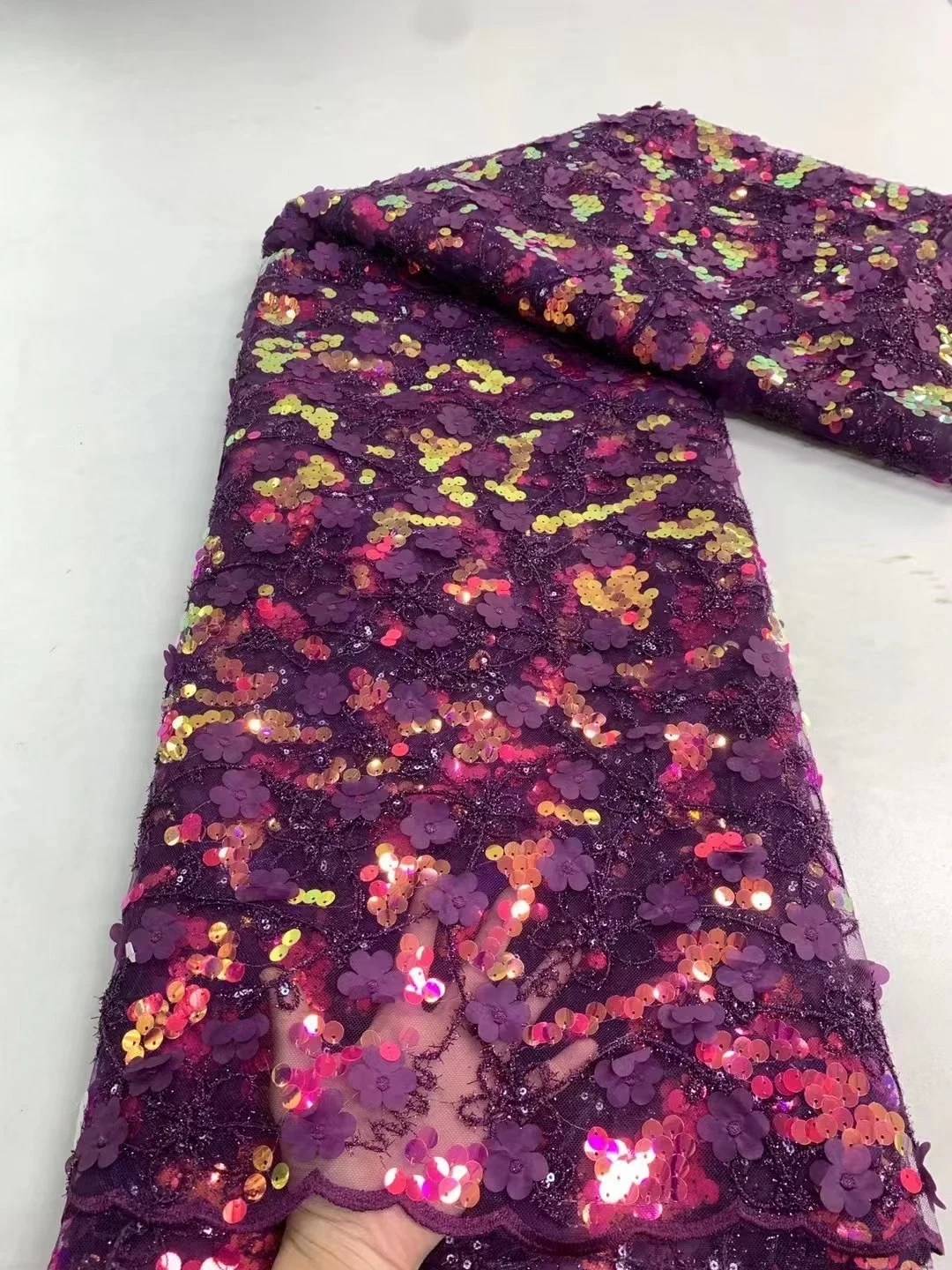 High Quality African Nigerian Tulle Lace Fabric With Sequins Embroidery French 3D Flowers Lace Sewing Organza Prom Dresses
High Quality African Nigerian Tulle Lace Fabric With Sequins Embroidery French 3D Flowers Lace Sewing Organza Prom Dresses