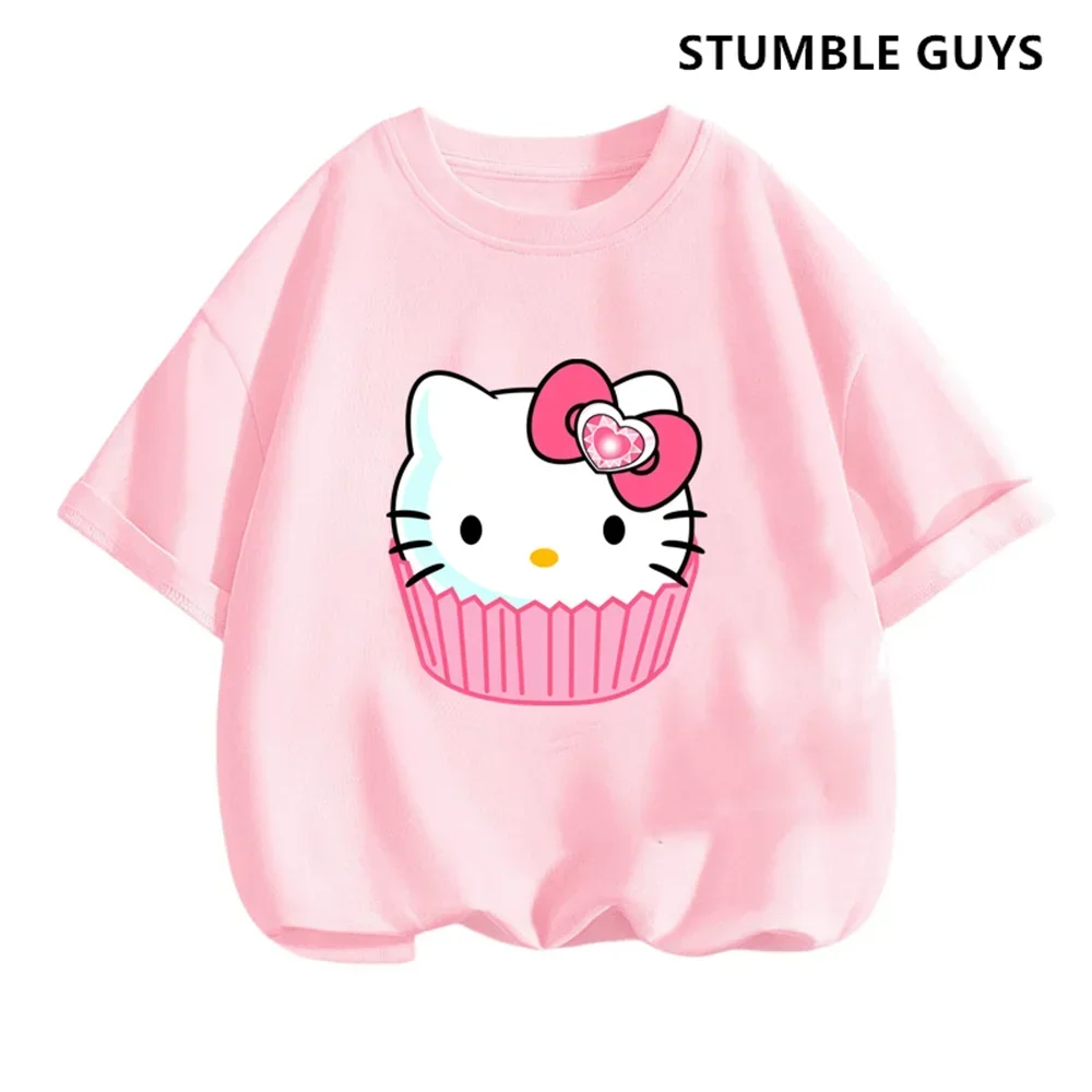 Новинка, Детская футболка с коротким рукавом, мультяшная футболка Hello Kitty, топы для девочек, одежда для маленьких мальчиков, мужская и женская
Новинка, Детская футболка с коротким рукавом, мультяшная футболка Hello Kitty, топы для девочек, одежда для маленьких мальчиков, мужская и женская