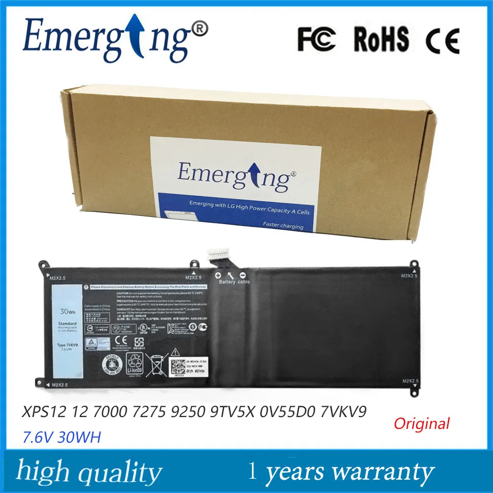 7.6V 30Wh New Original Laptop Tablet Battery 7VKV9 for Dell Latitude XPS 12 7000 7275 9250 9TV5X
7.6V 30Wh New Original Laptop Tablet Battery 7VKV9 for Dell Latitude XPS 12 7000 7275 9250 9TV5X