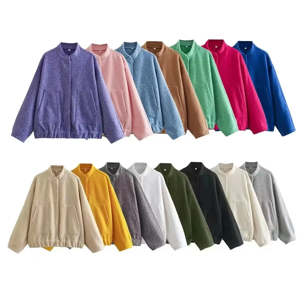 2023 new Women's Elegant Solid Coat Button Long Sleeve Pocket Bomber Jacket Female Spring Casual Loose Streetwear Coats
2023 new Women's Elegant Solid Coat Button Long Sleeve Pocket Bomber Jacket Female Spring Casual Loose Streetwear Coats