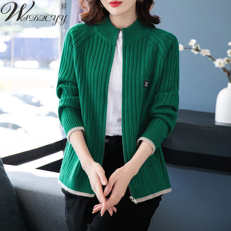Autumn Winter Zipper Knitted Cardigans Women Casual Letter Print Sweater Jacket Oversized Loose Half Turtleneck Knitwear Outwear
Autumn Winter Zipper Knitted Cardigans Women Casual Letter Print Sweater Jacket Oversized Loose Half Turtleneck Knitwear Outwear