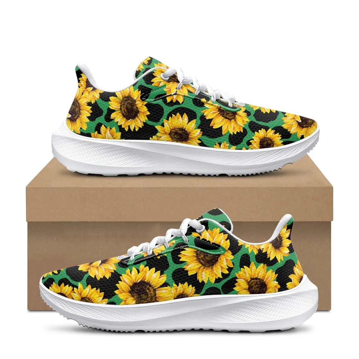 INSTANTARTS Sunflower Cow Pattern Women Sport Sneakers Durable New Fashion Running Shoes Men's Sneakers Mesh Breathable Shoes
INSTANTARTS Sunflower Cow Pattern Women Sport Sneakers Durable New Fashion Running Shoes Men's Sneakers Mesh Breathable Shoes
