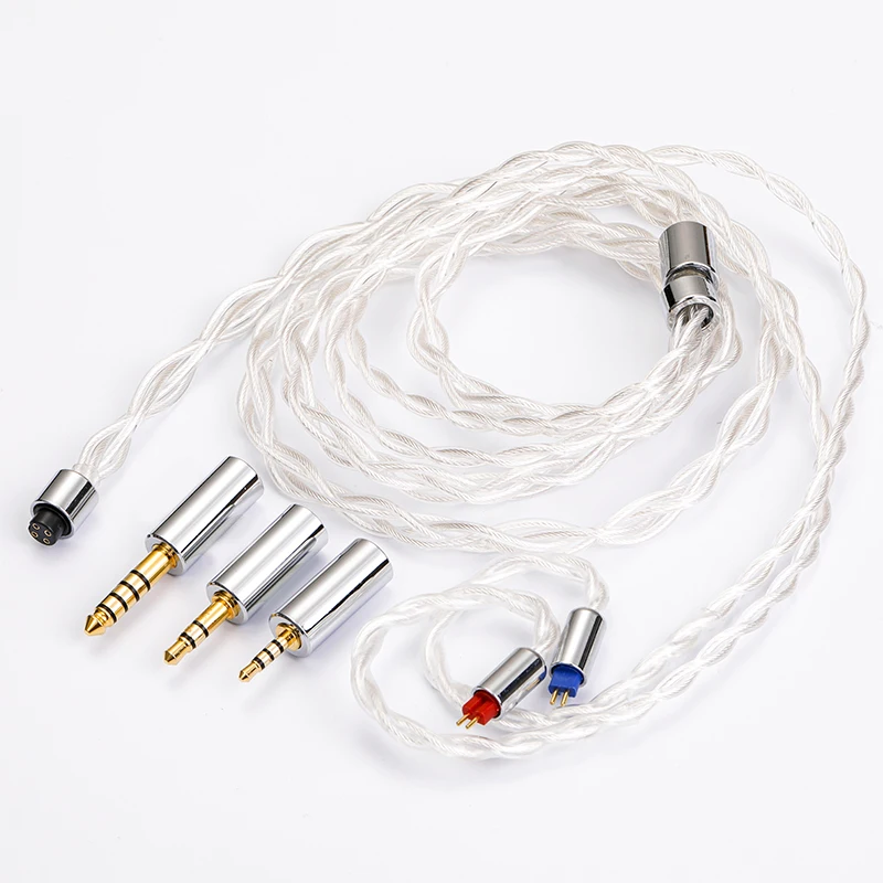 

5nocc silver plated 4.4mm 3.5mm 2.5mm three in one headset upgrade cable DIY ie900 ie300 ie400 mmcx 0.78 d9200 qdc ie80s