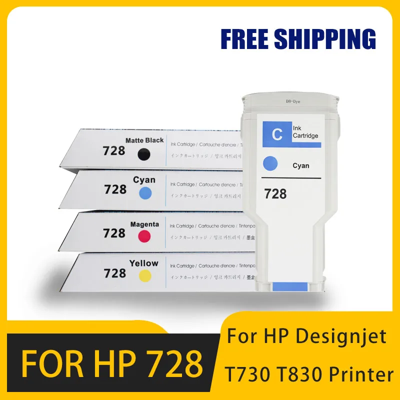 

NEW 4 color 300ml For HP728 Compatible Ink Cartridge For HP 728 HP728 suit for DesignJet T730 T830 inkjet Printer