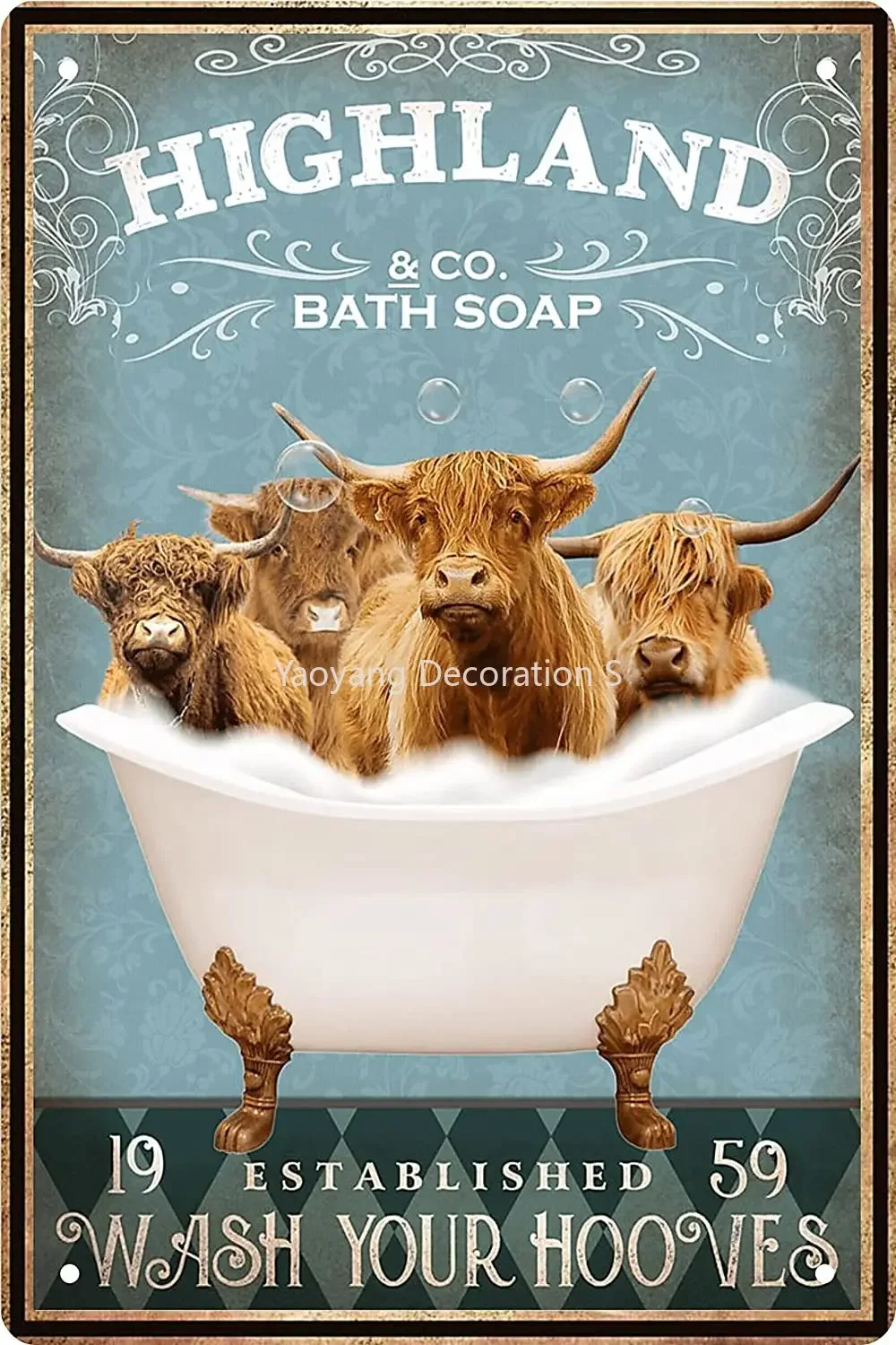 Funny Highland Cow Decor Vintage Bathroom and Bathtub Metal Tin Sign Decor Bathroom Retro Wall Art Poster Sign Accessories
Funny Highland Cow Decor Vintage Bathroom and Bathtub Metal Tin Sign Decor Bathroom Retro Wall Art Poster Sign Accessories