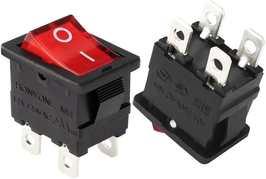 Keszoox 5Pcs AC 12A/125V 10A/250V DPST 4P I/O Red Light Boat Illuminated Marine Rocker Switches On Off Button
Keszoox 5Pcs AC 12A/125V 10A/250V DPST 4P I/O Red Light Boat Illuminated Marine Rocker Switches On Off Button