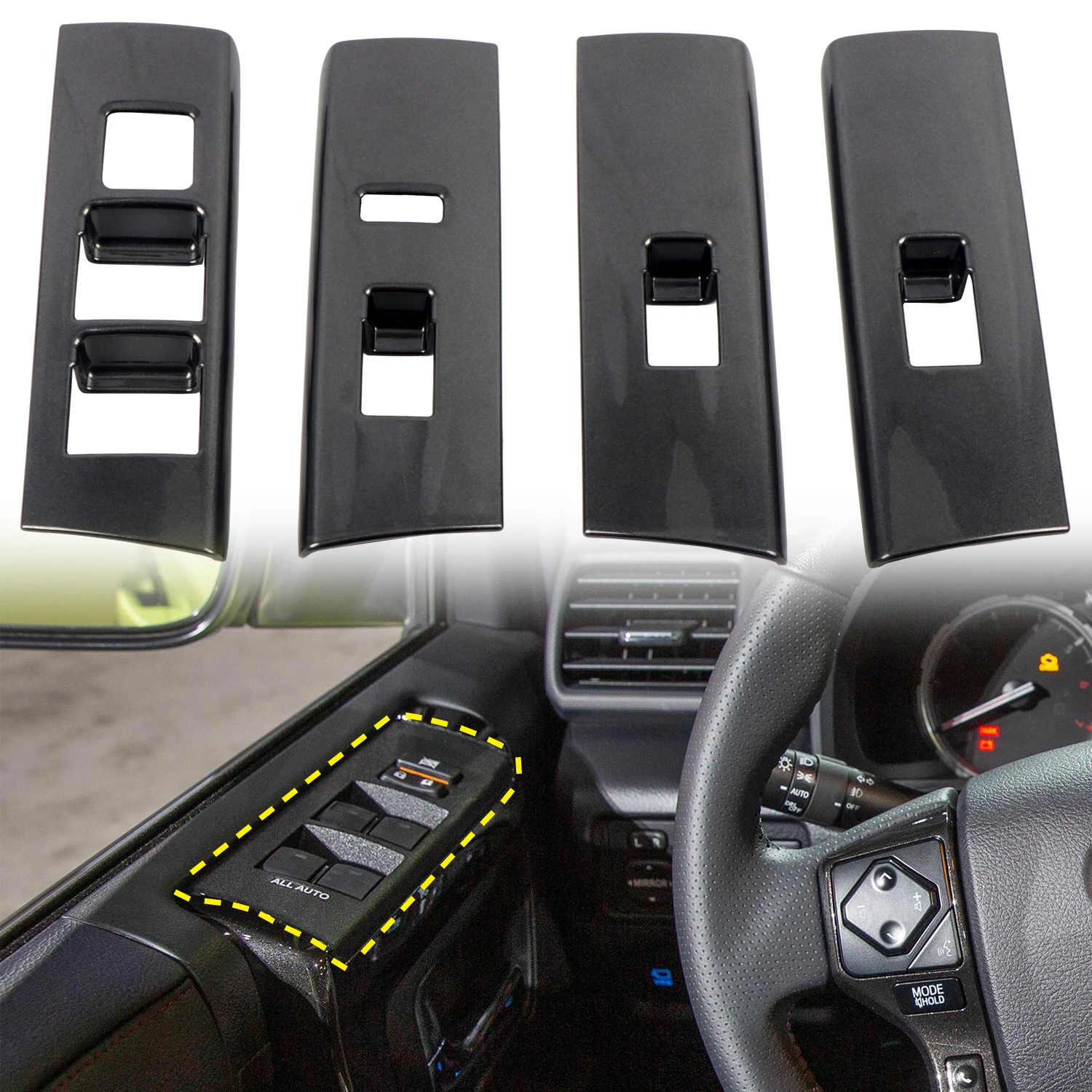 Only Fit LHD! For Toyota 4Runner 2010-2022 Car Accessories ABS Metallic Black Window Switch Lift Button Cover Trim 4PCS
Only Fit LHD! For Toyota 4Runner 2010-2022 Car Accessories ABS Metallic Black Window Switch Lift Button Cover Trim 4PCS