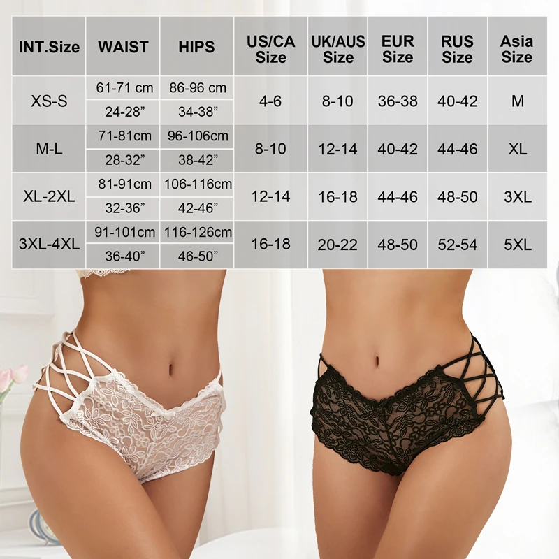 Comeondear Womens Underwear Lingerie Seamless Lace Knickers Bandage Hollow Out Floral Straps Low-Rise Sexy Panties M XL 3XL 5XL Comeondear Womens Underwear Lingerie Seamless Lace Knickers Bandage Hollow Out Floral Straps Low-Rise Sexy Panties M XL 3XL 5XL