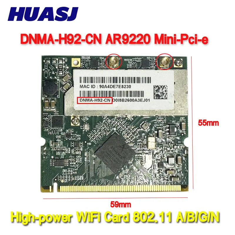 

Huasj unex DNMA-H92 high-power 802.11 a/b/g/n dual-band 2x2 mini-PCI 400mW (26 dBm) Qualcomm AR9220 300M 2.4G 5G WiFi Module