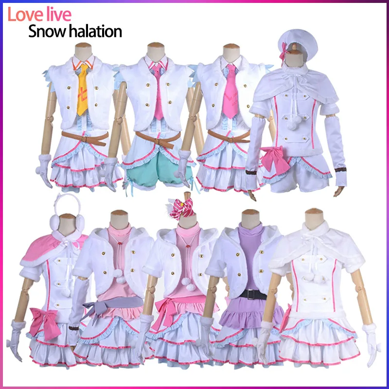 

Anime Lovelive Love Live μ'S Snow Halation Kotori Minami Nico Yazawa Rin Hoshizora Cosplay Costume Wig Winter Lolita Dress Suit