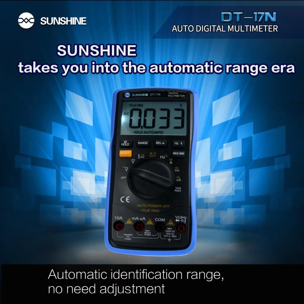 SUNSHINE DT-17N High Precision lcd display Digital Multimeter 35/6 Automatic Instrument AC DC Voltage Current Resistance Measure
SUNSHINE DT-17N High Precision lcd display Digital Multimeter 35/6 Automatic Instrument AC DC Voltage Current Resistance Measure