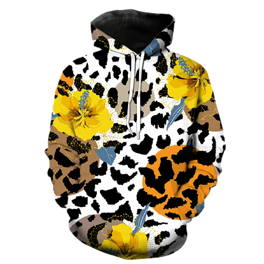 

Abstract Animal Texture Leopard Pattern Men's Hoodies 3D Print Tops With Hood Jackets Spring Pullover Teens Cool Funny Hip Hop