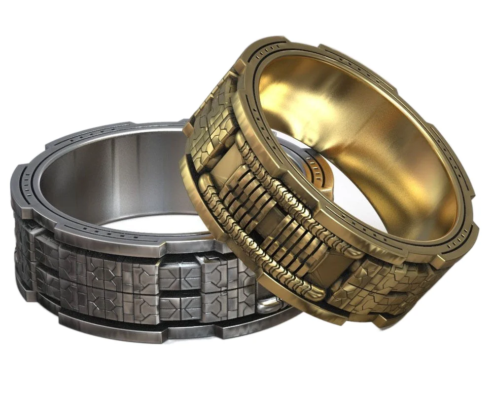 11g Sci-Fi Science Fiction Kinetic Gateway Space Wedding Band Gold Ring 925 Solid Sterling Silver Ring
11g Sci-Fi Science Fiction Kinetic Gateway Space Wedding Band Gold Ring 925 Solid Sterling Silver Ring