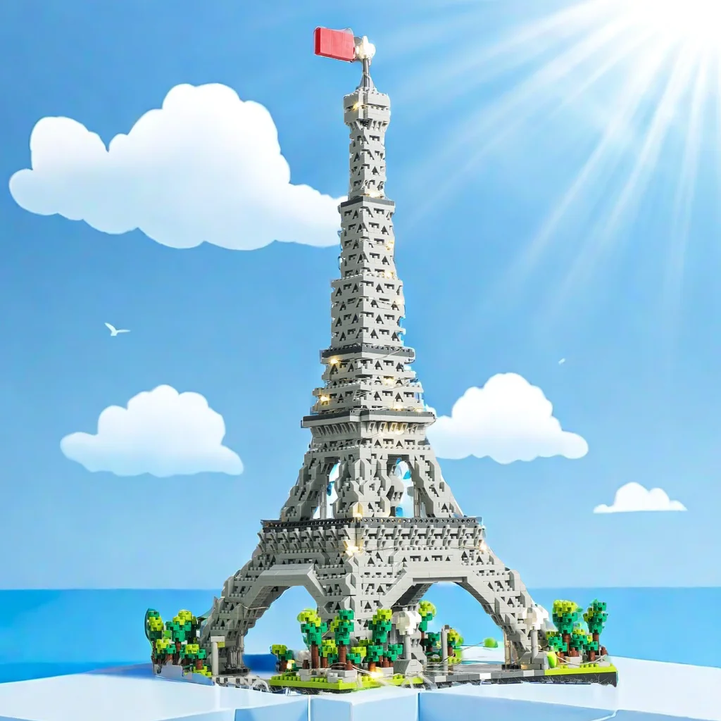 

KNEW BUILT France Pride Paris Eiffel Tower Micro Mini Building Blocks for Adult Architecture Puzzle Toys Kit Assemble Brick Gift