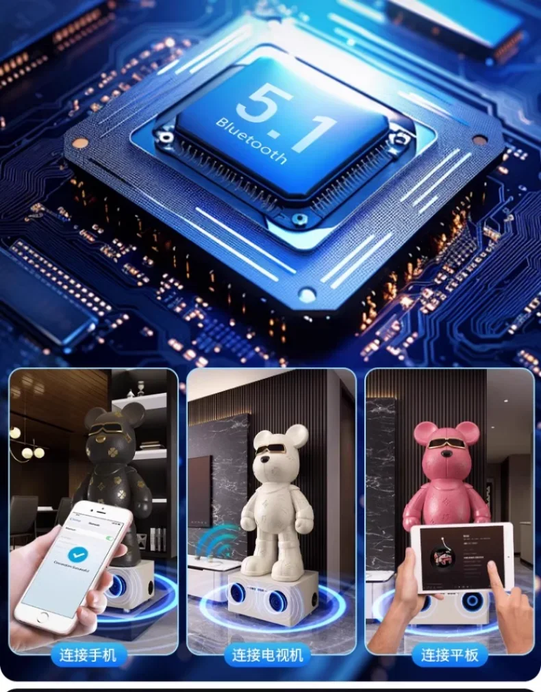 Light Luxury Large Trendy Bear-shaped Decorative Ornaments with LED Light-emitting Base, Suitable for Home Decoration Light Luxury Large Trendy Bear-shaped Decorative Ornaments with LED Light-emitting Base, Suitable for Home Decoration