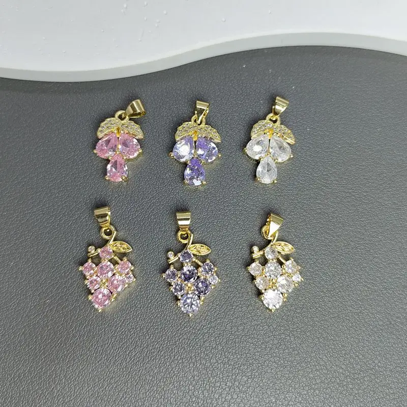 Fashion Crystal Zircon Grape Pendants Jewelry Making 18k Gold Plated Charms For Necklace Earrings Bracelet Accessories
Fashion Crystal Zircon Grape Pendants Jewelry Making 18k Gold Plated Charms For Necklace Earrings Bracelet Accessories
