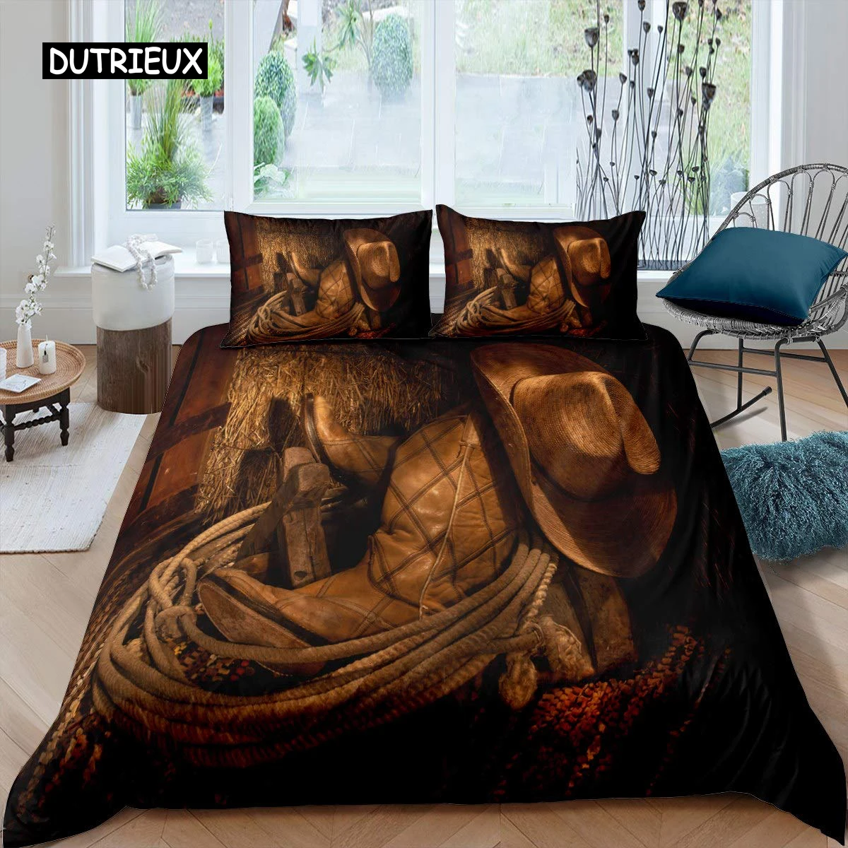 Western Cowboy Duvet Cover Set Vintage Farmhouse Bedding Set for Kids Boys Teens Queen Size Soft 2/3pcs Polyester Quilt Cover
Western Cowboy Duvet Cover Set Vintage Farmhouse Bedding Set for Kids Boys Teens Queen Size Soft 2/3pcs Polyester Quilt Cover