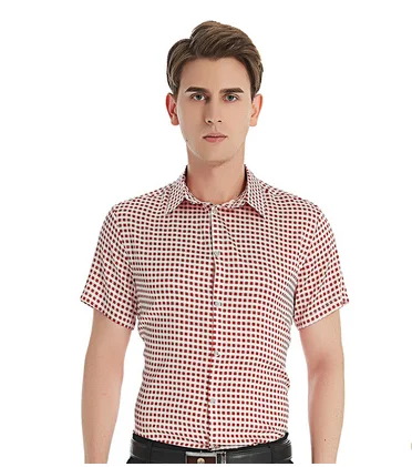 Red small check printed silk shirt men collar short sleeves mulberry silk Europe and the United States thin simple fashion
Red small check printed silk shirt men collar short sleeves mulberry silk Europe and the United States thin simple fashion