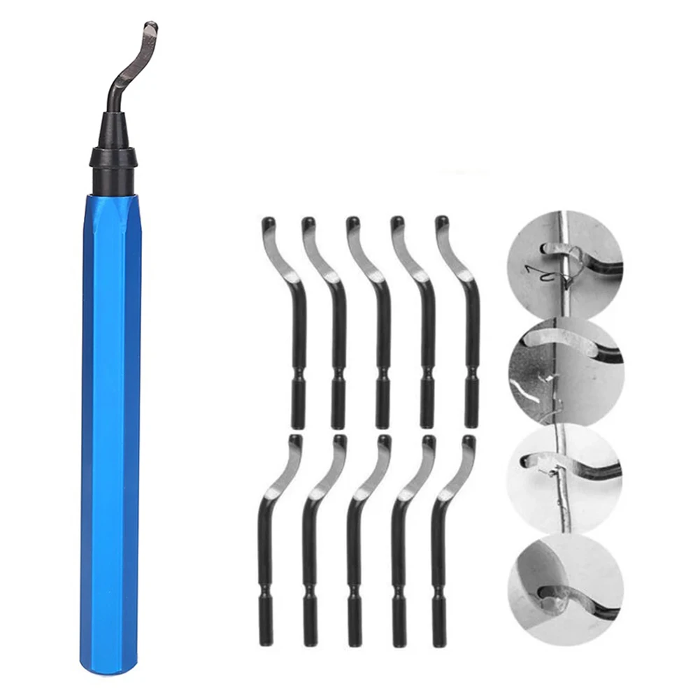 Handle Burr Metal Deburring Remover Cutting Tool With 10pcs Rotary Deburr Blades Removing For Aluminium Copper Wooden
Handle Burr Metal Deburring Remover Cutting Tool With 10pcs Rotary Deburr Blades Removing For Aluminium Copper Wooden
