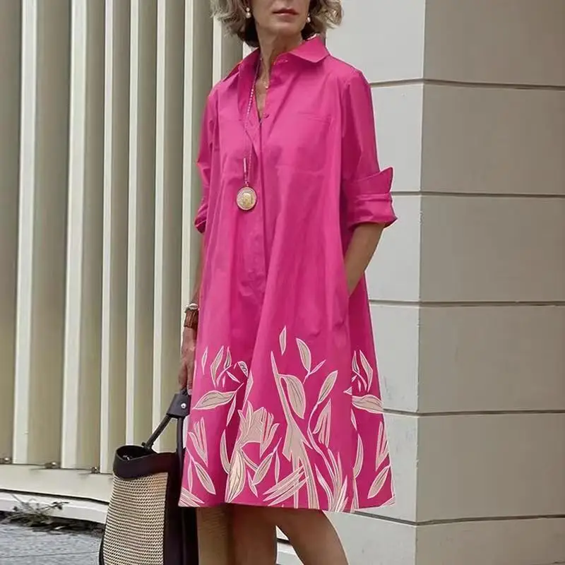 Autumn 2022 Women Elegant Office Ladies Mid Shirt Dress Long-sleeved Business Fashion Print Boho Robe Oversized Loose Dresses
Autumn 2022 Women Elegant Office Ladies Mid Shirt Dress Long-sleeved Business Fashion Print Boho Robe Oversized Loose Dresses