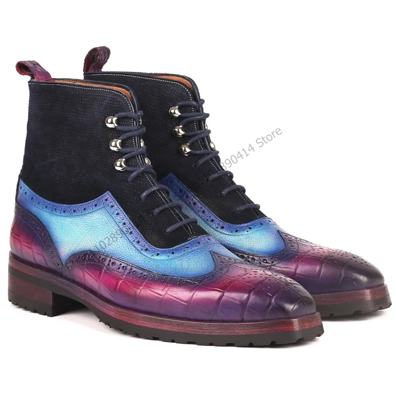 Mixed Gradient Color Crocodile Print Strappy Men Boots Fashion Lace Up Men Shoes Luxury Handmade Party Banquet Men Dress Shoes
Mixed Gradient Color Crocodile Print Strappy Men Boots Fashion Lace Up Men Shoes Luxury Handmade Party Banquet Men Dress Shoes