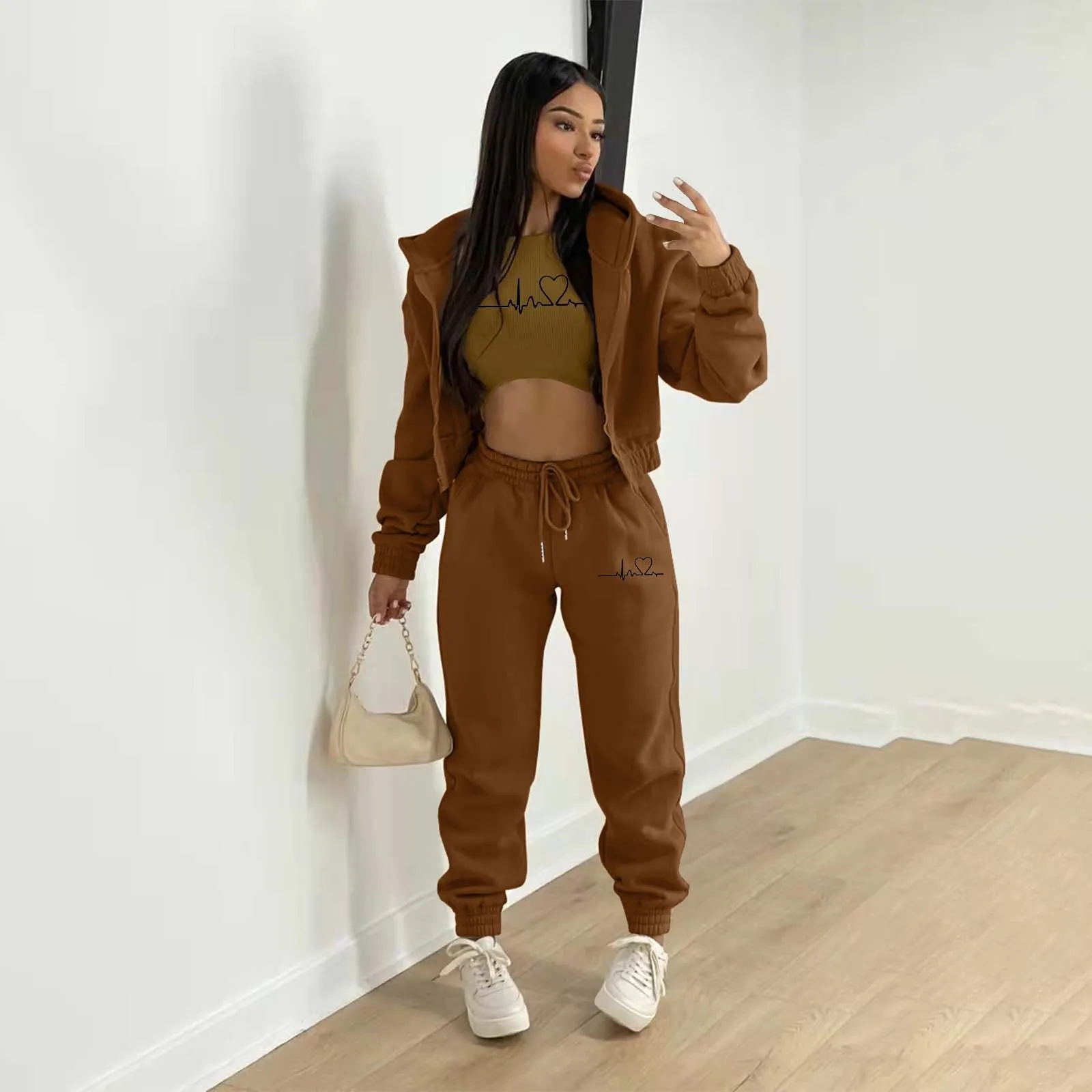 3 Piece Set Tracksuit Women Fashion Temperament Designer Long Sleeve Stand Collar Casual Solid Sport Outfits Tracksuit Suit Set
3 Piece Set Tracksuit Women Fashion Temperament Designer Long Sleeve Stand Collar Casual Solid Sport Outfits Tracksuit Suit Set