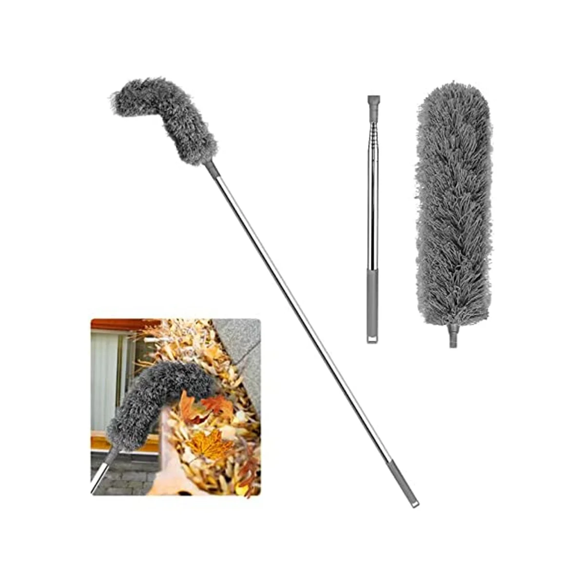 Gutter Cleaning Brush Roofing Tool with Telescopic Extendable Pole 8.2Ft Guard Cleaner Tool Easy Remove Leave, grey
Gutter Cleaning Brush Roofing Tool with Telescopic Extendable Pole 8.2Ft Guard Cleaner Tool Easy Remove Leave, grey
