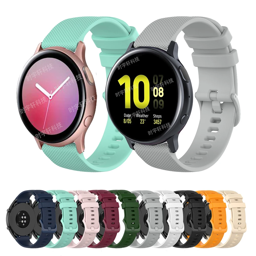 

20mm Bracelet For Samsung Galaxy Watch Active 2 40mm 44mm Silicone Sports Wrist Strap For Galaxy 3 41mm/42mm/Gear S2/Sport Band