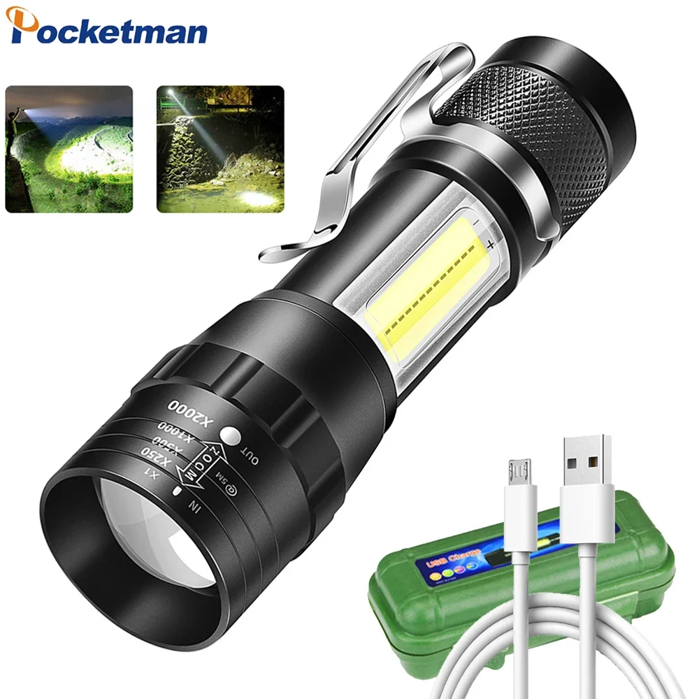 

Super Bright LED Flashlight 3 Modes Zoomable Torch Outdoor Waterproof Flashlights Pocket Emergency Flashlight Mini Flashlight