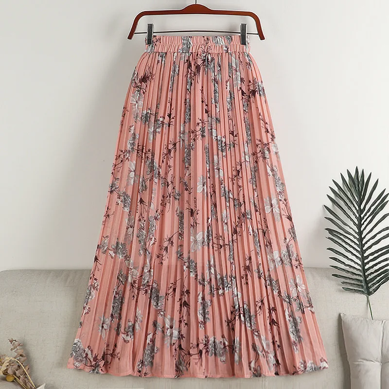 Vintage Floral Long Pleated Skirts Women Korean Style Elastic Waist Chiffon Skirt Female Spring Summer Loose A-Line Midi Skirts
Vintage Floral Long Pleated Skirts Women Korean Style Elastic Waist Chiffon Skirt Female Spring Summer Loose A-Line Midi Skirts
