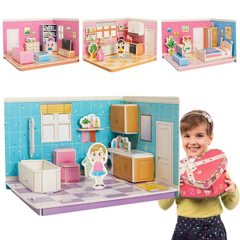3D House Puzzle 4 Pcs Paper Room Puzzle 3D Stereo Creative Puzzle Toys Educational Safe Room Puzzle Decorative For Girls Boys
3D House Puzzle 4 Pcs Paper Room Puzzle 3D Stereo Creative Puzzle Toys Educational Safe Room Puzzle Decorative For Girls Boys