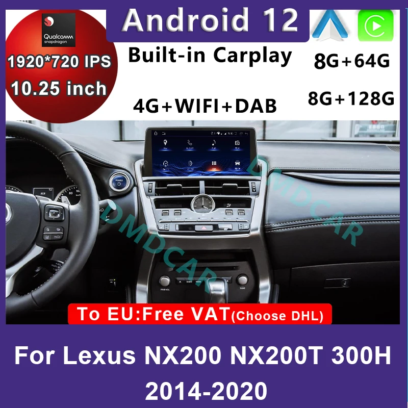 10.25Inch Android 12 Qualcomm Snapdragon Car Radio Multimedia Video Player CarPlay Auto GPS Navigation For Lexus NX NX200 NX200T
10.25Inch Android 12 Qualcomm Snapdragon Car Radio Multimedia Video Player CarPlay Auto GPS Navigation For Lexus NX NX200 NX200T