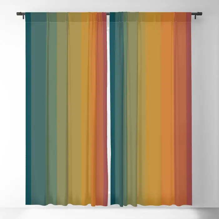 

Classic Vintage Retro Rainbow Stripes Blackout Curtains 3D Print Window Curtains For Bedroom Living Room Decor Window Treatments