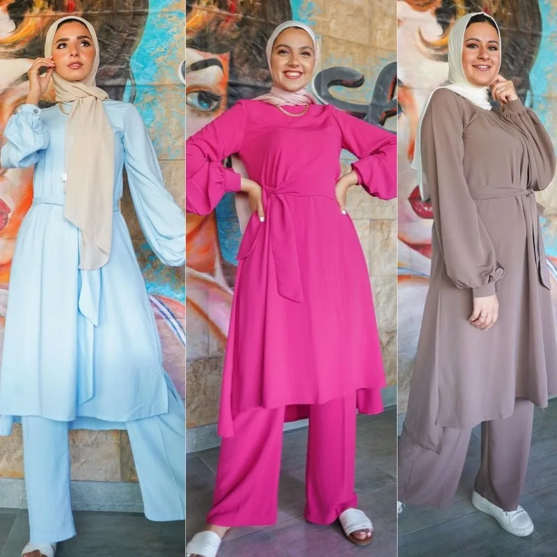 Women Muslim Set Long Tops and Pants Abaya Dubai Turkey Outfit Ramadan Prayer 2 Piece Set Adult Eid Al-Adha Islamic Clothing
Women Muslim Set Long Tops and Pants Abaya Dubai Turkey Outfit Ramadan Prayer 2 Piece Set Adult Eid Al-Adha Islamic Clothing