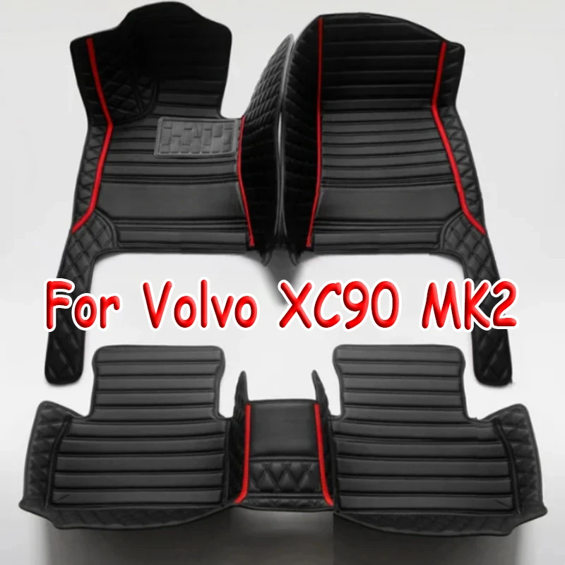 

Car Floor Mats For Volvo XC90 MK2 7 Seat 2015~2022 Leather Mat Set Rug Auto Interior Parts Carpet Waterproof Pad Car Accessories