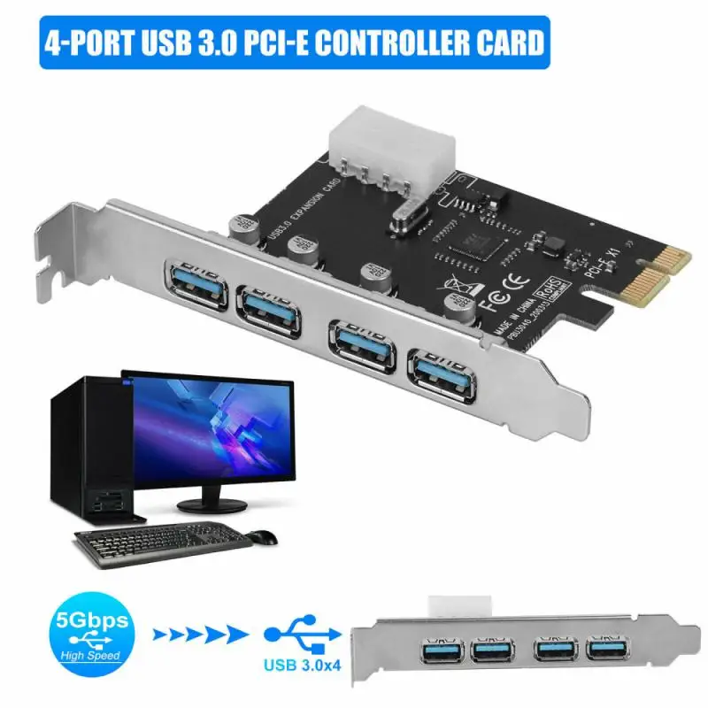 

Плата расширения PCI Express PCIe USB 3.0 4-портовый адаптер USB 3,0 контроллер USB 3I e PCIe Express 1x